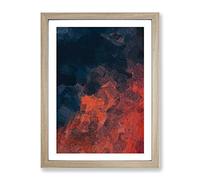 Iron Feelings In Abstract Modern Framed Wall Art Print, Ready to Hang Picture for Living Room Bedroom Home Office Décor, Oak A2 (64 x 46 cm)
