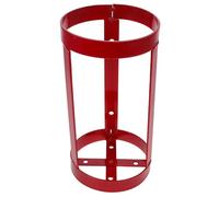 Iron Fire Extinguisher Mount Bracket for Cylindrical Units | Heavy Duty Secure Attachment, Red Finish, for Bus Operators, Boat Owners, Wall Surfaces and Transit