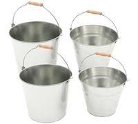 Iron Fireplace Ash Bucket Silver Large Capacity 2pcs with Shovel