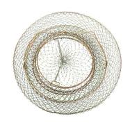 Iron Fish Cage Folding Crab Case with Spring Design Large Capacity | Portable Fishing Accessory, Automatic Opening and Easy Access, Wavy Iron Wire Construction, Beautiful Appearance