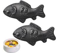 Iron Fish Cook Accessory Add Natural Iron to Food & Water, Lucky IronFish Cooking Tool Perfect for Vegans Athletes Pregnant Women & Kids Fight Anemia &Deficiency (Black, 2 PCS)