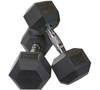 IRON FIT GEAR HEX DUMBBELL WEIGHTS CAST IRON RUBBER 2.5KG - 22.5KG PAIRS SETS (2 x 12.5kg)
