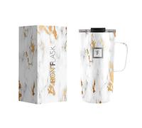 IRON °FLASK Grip Coffee Mug - 470 ml, Leak Proof, Vacuum Insulated Stainless Steel Bottle, Double Walled, Thermo Travel, Hot Cold, Water Metal Canteen (Calacatta)