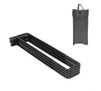 Iron Folding Cooler Stand for Outdoor Camping, Portable Storage Rack for Toolboxes and Grilling, Sturdy Black Shelf with Compact Design