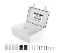 Iron Forge Cable Waterproof Junction Box Extra Large - Outdoor Enclosure with Accessories - Hinged Light Gray Panel Cover - IP65 16"x 12"x 7.2"Inch
