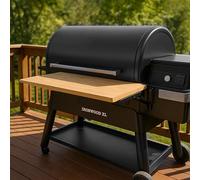 Iron Forge Tools 24x12 Wood Folding Grill Shelf Accessory - Compatible with Traeger Grill Ironwood, Ironwood XL, Timberline, & Timberline XL Models with PAL Pop and Lock Accessories Mount
