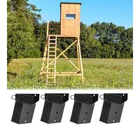 Iron Forge Tools Deer Stand Brackets, 4x4 Inch Black Powder Coated Steel Tree Bracket for Outdoor Hunting Platform, Elevated Deer Blinds, Tower Stands, Box Blinds, 4 Pack Includes Accessories