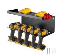 Iron Forge Tools Power Drill Organizer for Garage - Metal Tool Organizer, 5 Drill Charging Station Great Workshop Organization and Storage Gift for Men