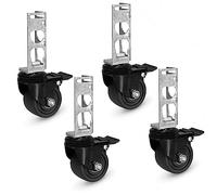 Iron Forge Tools Rolling Storage Rack Caster Wheels Heavy Duty - Set of 4 Locking Caster 3 Inch 1360 lb. Capacity for Boltless Self Locking Shelving Racks, Nylon and Steel Ball Bearing Wheels