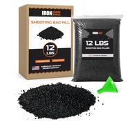 Iron Forge Tools Shooting Bag Fill - 12 Lbs, Black Resin Plastic Pellets Filler for Shooting Rest Bags & Sand Bags for Rifles, Accessories Included Funnel & Resealable Pouch