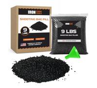 Iron Forge Tools Shooting Bag Fill - 9 Lbs, Black Resin Plastic Pellets Filler for Shooting Rest Bags & Sand Bags for Rifles, Accessories Included Funnel & Resealable Pouch