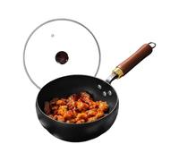 Iron Frying Pan, Non-Stick Frying Pan with Lid, Professional Big Belly Uncoated Cookware for Egg Steak Chicken Shrimp Fish Kitchen Outdoor Camping Cooking