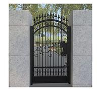 Iron Garden Gate - Ornamental Mesh Outdoor Fence Gate for Villa Courtyard - European Style Patio Entrance Barrier for Privacy and Safety