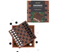 Iron & Glory Chess Board & Checkers Set | Wooden Puzzles & Games | Board Games For Family Night | Travel Games for Kids & Travel Gifts | Coffee Table Decor | Family Games Night