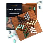 Iron & Glory Chinese Checkers | Board Games | Wooden Checkers Set | Classic Strategy Games for Adults | Wooden Pegs | Portable Puzzle in Gift Box | Family Game Night Play | Travel Board Puzzle