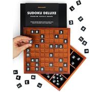 Iron & Glory Deluxe Wooden Sudoku Puzzle Game | Brain Teaser 81 Numbered Melamine Tiles & Comprehensive Guide | Travel Board Game for Friends & Family | Ideal Retro Novelty Gift & Home Decor | X-Large