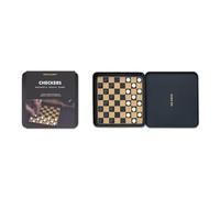 Iron & Glory Magnetic Travel Checkers Set in Durable Tin Case | Compact & Portable Board Game with Secure Magnetic Pieces | Perfect for On-the-Go Fun & Strategy | Includes Fabric Carry Pouch