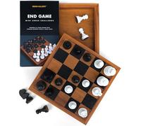 Iron & Glory Mini Chess Set | Board Games | Wooden Mini Chess | Travel Games For Adults | Deluxe Wooden Board | Portable Size | Compact Travel Puzzle | Family Classic Strategy Game | Brain Teaser