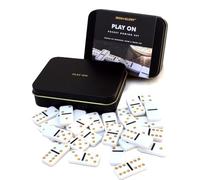 Iron & Glory 'Play On' Dominoes Set | Luxury Board Games For On The Go | Mini Travel Games With Deluxe Tin Case | Dominoes Set For Adults & Kids | Traditional Family Games & Toys | Domino Dad Gifts