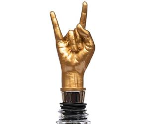 Iron & Glory Rock On Wine Stopper | Bottle Stopper | Rock and Roll Hand Gesture | Champagne Stopper | Bar Accessories & Kitchen Gadgets | Music Gifts | Silicone Rubber Wine Cork | Gifts for Men
