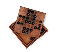 Iron & Glory | Solitaire Game | Wooden Puzzle Board | Travel Games For Adults | Solitaire Marble Game | Adult Board | Portable Games For Adults | Marble | Retro