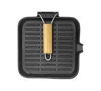 Iron Griddle - Heavy Duty Frying Pan With Folding Handle, Pre-Seasoned Non-Stick Cookware | Large Kitchen Stove Oven Fire Field Grill Outdoor Camping Yard Travel C