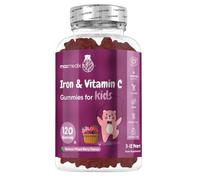 Iron Gummies for Kids - 4 Months Supply - 120 Gummies - with Vitamin C