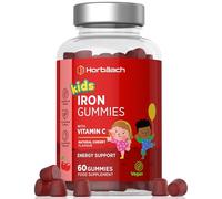 Iron Gummies for Kids with Vitamin C | 60 Count (2 Months Supply) | Natural Cherry Flavour | Vegan Supplement | No Artificial Preservatives | By Horbaach