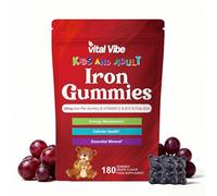 Iron Gummies for Women, Iron Gummy with Folate Energy & Immune Support | Iron Supplement Gummies, 65mg Iron for Women Men Kids, Natural Vegan Gummy with Folate Gentle on Stomach, 180 Count