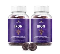 Iron Gummies Supplement with Vitamin C, A, Vitamins B Complex, Folate, Multivitamins for Women, Kids & Adults - Supports Energy, No After Taste, Vegan Supplements - Grape Flavor (120 Ct) (2 Pack)