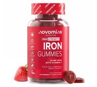Iron Gummies with Vitamin C - 1-Month Supply - 20mg High Strength Alternative to Iron Tablets & Drops - Supplements for Women & Men - Immune System &