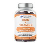 Iron Gummies with Vitamin C - 7mg Iron & 20mg VIT C - Cherry Flavour - 60 Gummies (2 Month Supply) - Supports Energy, Tiredness & Immune Health - 1-a-Day