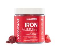 Iron Gummies with Vitamin C - Sugar Free - 1 Month Supply - 20mg with 24mg Vitamin C - Immune System & Energy - Alternative to High Strength Tabl