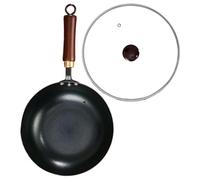 Iron | Hand-Forged Uncoated Big Belly Pan | Thick Non-Stick Hammered Pot | Traditional Design | Durable Kitchen Cookware for Gas, Induction, Camping, Cooking