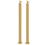 Iron Handrail Posts, 2 Pack Square Stair Railing Spindles, 270° Adjustable Metal Baluster with Flat Support Base for Deck and Balcony