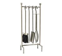 Iron Hanging Rack Fireside Companion Set Pewter H51Cm W22cm Ivyline Silver One Size