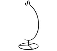 Iron Hanging Glass Globe Stand Moon Shaped for Desk Display | 27x12.5x12.5cm Compact Black Design, Office Décor Accent, for Down-Growing Plants and Glass Globe Use