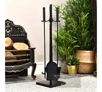 Iron “Harden Park Avenue” 76cm Fireplace Accessories Companion Set - Fireside Tools with Poker, Tongs, Brush and Pan - Elegant and Functional Fireside Companion Set for Fire Log Burner