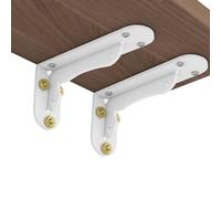 Iron Heavy Duty Wall Mounted Shelf Brackets | White, Multiple Sizes, Wall Shelves: Iron Triangle Right Angle 2 Pcs Support with Screws(55cm x 15cm(21.7in x 5.9in))