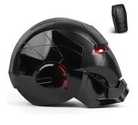 Iron Hero MK 5 Black Edition Helmet for Man - 1:1 Wearable Collectible with Voice, Touch & Remote Control, LED Eyes & Realistic Sound Effects - Cosplay & Display Prop Gift for Adults and Teens