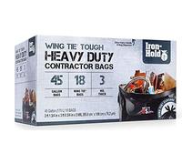 Iron Hold 1416608 Black 45 Gallon 3 mil thickness, Wing Tie, Heavy Duty Trash Can Liners from Berry, 18ct