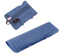 Iron Holder and Mat Pouch - Tool Wrap, Single Unit Rubber Pocket for Bathroom Utility, Insulated Safety Shield with External Ribs, Beauty Gear, Protective Case for Mirror, Bench and Cases