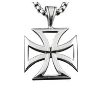Iron Hollow Cross Pendant Necklace 316L Stainless Steel Never Jewelry for