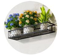 Iron Hollow Out Wall Planter Holder - Space-Saving Wall-Mounted Flower Pot Shelf for Indoor & Outdoor Garden Décor - Stylish Bracket (60x30x12cm)