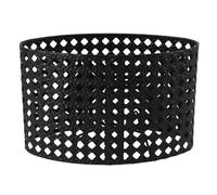 Iron Hollow Oval Lampshade Metal Engraving Hollow Lampshade Compatible for E27 E14 Caliber Lampholders for Living Rooms Studios Halls Iron Material 23x14.5cm (Black)