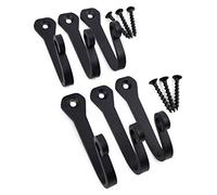 Iron Hooks - 6-Pack Vintage Farmhouse Inspired Rustic Multi-Purpose Hanging Hooks for Mugs, Cast Iron Pans, Coats, Towels, Hats, and More.