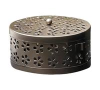 Iron Incense Burner, Plate Holder, Sandalwood Incense Box, With A Handle, For Gnat Coils, For Home Use, 13.5 * 5cm(Copper)