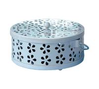 Iron Incense Burner, Plate Holder, Sandalwood Incense Box, With A Handle, For Gnat Coils, For Home Use, 13.5 * 5cm(Blue)