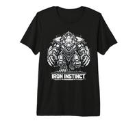 Iron Instinct Cyber Wolf Shirt Mech Hunter Design Robot Wolf Premium T-Shirt