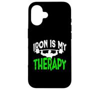 Iron is My Therapy Gym Motivation Workout Lifting Design Case for iPhone 16